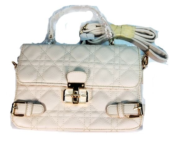Picture of Women Faux Leather Shoulder Bag  Purses Quilted Crossbody,White